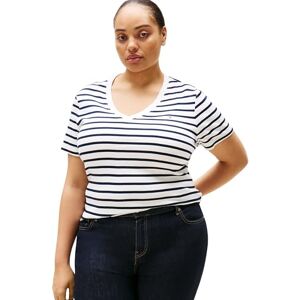 Tommy Hilfiger Women’s Short Sleeve V-Neck Slim Fit Cody T-Shirt, Multicolor (Breton Dark Night Navy STP), 18 Tommy Hilfiger Women’s Short Sleeve V-Neck Slim Fit Cody T-Shirt, Multicolor (Breton Dark Night Navy STP), 18