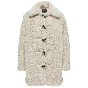 ONLY Women's Onlviki Faux Fur Duffle Coat OTW, Gray, M ONLY Women's Onlviki Faux Fur Duffle Coat OTW, Gray, M