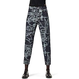 G-STAR RAW G-Star Women's Janeh Ultra High Mom Ankle Jeans, Multicolour (raw denim charcoal line art splatter D16083-C472-B894), 26W / 28L G-STAR RAW G-Star Women's Janeh Ultra High Mom Ankle Jeans, Multicolour (raw denim charcoal line art splatter D16083-C472-B894), 26W / 28L