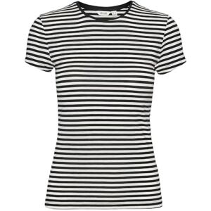 VERO MODA Women's Vmines Fiona SS O-Neck Top VMA Noos T-Shirt, Black/Stripes: Snow White, S VERO MODA Women's Vmines Fiona SS O-Neck Top VMA Noos T-Shirt, Black/Stripes: Snow White, S