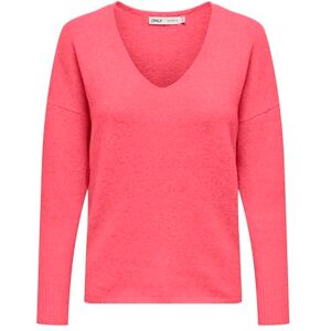 ONLY Onlrica Life L/S V-Neck Jumper KNT Noos, Sun Kissed Coral., L ONLY Onlrica Life L/S V-Neck Jumper KNT Noos, Sun Kissed Coral., L