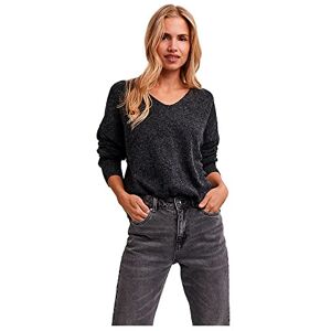 Vero Moda Women's VMDOFFY LS V-Neck Blouse GA Boo Pullover Sweater, Black/Detail:Melange, XS Vero Moda Women's VMDOFFY LS V-Neck Blouse GA Boo Pullover Sweater, Black/Detail:Melange, XS