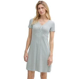 TOM TAILOR Women's 1045309 Dress, 38005-Green White Tile Minimal, 20 TOM TAILOR Women's 1045309 Dress, 38005-Green White Tile Minimal, 20