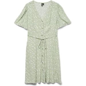 VERO MODA Women's Vmalba SS Short Dress WVN Ga Noos, Reseda Green, L VERO MODA Women's Vmalba SS Short Dress WVN Ga Noos, Reseda Green, L