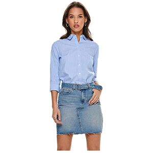 JDY Women's mio L/S Shirt Wvn Noos Shirt, Cashmere Blue/Stripes: Cloud Dancer., 16 JDY Women's mio L/S Shirt Wvn Noos Shirt, Cashmere Blue/Stripes: Cloud Dancer., 16