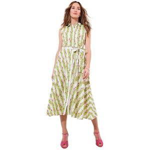 Joe Browns Women's Stripe and Rose Print Tie-Waist Dress, Green, 14 Joe Browns Women's Stripe and Rose Print Tie-Waist Dress, Green, 14