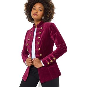 Joe Browns Female Button Detail Velvet Military Jacket, Regular, Purple, UK 6 Joe Browns Female Button Detail Velvet Military Jacket, Regular, Purple, UK 6