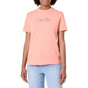 Calvin Klein Women’s Short Sleeve Classic Logo Cotton T-Shirt, Pink (Powder Orange), S Calvin Klein Women’s Short Sleeve Classic Logo Cotton T-Shirt, Pink (Powder Orange), S