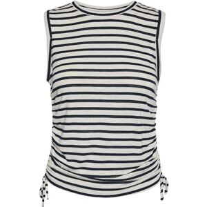 VERO MODA Women's Vmholly SL Short Top JRS SPE, Silver Lining/Stripes: Navy Blazer, L VERO MODA Women's Vmholly SL Short Top JRS SPE, Silver Lining/Stripes: Navy Blazer, L