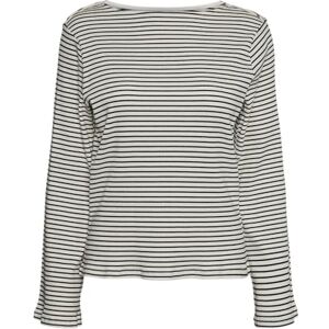 VERO MODA Women's Vmlena LS Boatneck Blouse VMA Noos Longsleeve T-Shirt, Birch/Stripes: Black, XS VERO MODA Women's Vmlena LS Boatneck Blouse VMA Noos Longsleeve T-Shirt, Birch/Stripes: Black, XS