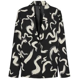 ONLY Women's Onlnova Life Elite L/S Pimo Blazer, Black/AOP: 595 Lé Téxt, 12 ONLY Women's Onlnova Life Elite L/S Pimo Blazer, Black/AOP: 595 Lé Téxt, 12