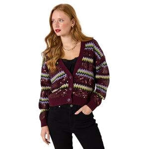 Joe Browns Women's Sequin Oversized Cardigan Sweater, Purple, 12 Joe Browns Women's Sequin Oversized Cardigan Sweater, Purple, 12