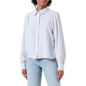 ONLY Women's Onlcaro L/S Linen Bl Puff Shirt CC PNT Long Sleeve Blouse, Bright White/Stripes: Naval Academy, Large ONLY Women's Onlcaro L/S Linen Bl Puff Shirt CC PNT Long Sleeve Blouse, Bright White/Stripes: Naval Academy, Large