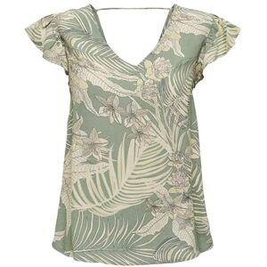 ONLY Women's Onlpalina Life Ss V-Neck top Ptm Short-Sleeved Blouse, Green, S ONLY Women's Onlpalina Life Ss V-Neck top Ptm Short-Sleeved Blouse, Green, S