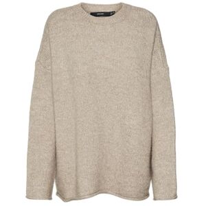 VERO MODA Women's Vmnoelle LS O-Neck Pullover Ga Boo Knitted Jumper, Silver Mink/Detail: Melange, M VERO MODA Women's Vmnoelle LS O-Neck Pullover Ga Boo Knitted Jumper, Silver Mink/Detail: Melange, M