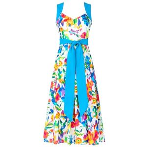Joe Browns Women's Vibrant Floral Strappy Midi Dress, White, 18 Joe Browns Women's Vibrant Floral Strappy Midi Dress, White, 18