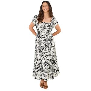 Joe Browns Women's Monochrome Square Neck Maxi Dress, Regular, White, UK 14 Joe Browns Women's Monochrome Square Neck Maxi Dress, Regular, White, UK 14