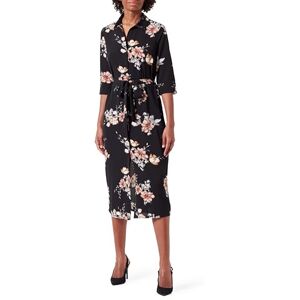 ONLY Women's Onlnova LUX 3/4 Shirt Dress PTM Maxi, Black/AOP: Romantic Flower, 14 ONLY Women's Onlnova LUX 3/4 Shirt Dress PTM Maxi, Black/AOP: Romantic Flower, 14