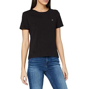 Tommy Jeans Women's TJW Slim Jersey C Neck T-Shirt, Black, S Tommy Jeans Women's TJW Slim Jersey C Neck T-Shirt, Black, S