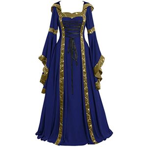 Dresses For Women Uk 0301a66952 Princess Dress Medieval Dress Vintage Dresses for Women UK Sale Long Sleeve Square Neck Dress Women Floor Length Goth Cosplay Dress Retro Style Plain Bell Sleeve Dress Blue