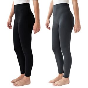 MUK LUKS Women's 2 Pack of Leggings Hosiery, Charcoal/Black, X-Large (Pack of 2) MUK LUKS Women's 2 Pack of Leggings Hosiery, Charcoal/Black, X-Large (Pack of 2)