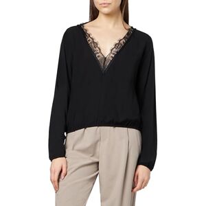 VERO MODA Women's Vmrusk LS V-Neck top WVN Longsleeve T-Shirt, Black, S VERO MODA Women's Vmrusk LS V-Neck top WVN Longsleeve T-Shirt, Black, S