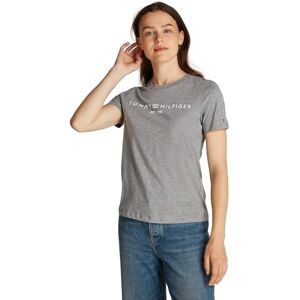 Tommy Hilfiger Women's Round Neck Short Sleeve T-Shirt, Grey (Mid Grey Heather), XXS Tommy Hilfiger Women's Round Neck Short Sleeve T-Shirt, Grey (Mid Grey Heather), XXS