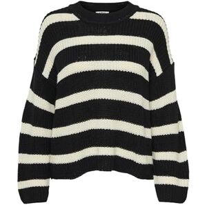 JDY Women's justy L/S Stripe KNT Noos Jumper Sweater, Black/White, S JDY Women's justy L/S Stripe KNT Noos Jumper Sweater, Black/White, S