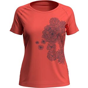 Odlo Women's Crew Neck Concord t-Shirt Women's T-Shirt, Womens, Ladies' T-Shirt, 550511, hot Coral Leaf Print SS20, XS Odlo Women's Crew Neck Concord t-Shirt Women's T-Shirt, Womens, Ladies' T-Shirt, 550511, hot Coral Leaf Print SS20, XS