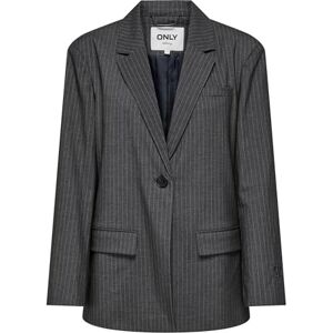 ONLY Women's Onlnoelia L/S Pinst Slit Blazer Xt TLR, Dark Grey Melange/Detail: White Pinstripes, 14 ONLY Women's Onlnoelia L/S Pinst Slit Blazer Xt TLR, Dark Grey Melange/Detail: White Pinstripes, 14