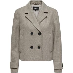 ONLY Women's Onlfreja Life Short Db Jacket OTW Noos Coat, Mocha Meringue/Detail: Melange, S ONLY Women's Onlfreja Life Short Db Jacket OTW Noos Coat, Mocha Meringue/Detail: Melange, S