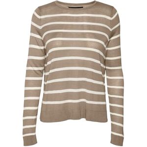 Vero Moda Women's Vmnova LS O-Neck Pullover Ga Noos, Silver Mink/Stripes: Birch, XS Vero Moda Women's Vmnova LS O-Neck Pullover Ga Noos, Silver Mink/Stripes: Birch, XS