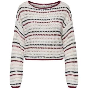 ONLY Women's Onlgeena LS Short Stripe Boatneck CC KNT, Cloud Dancer, S ONLY Women's Onlgeena LS Short Stripe Boatneck CC KNT, Cloud Dancer, S