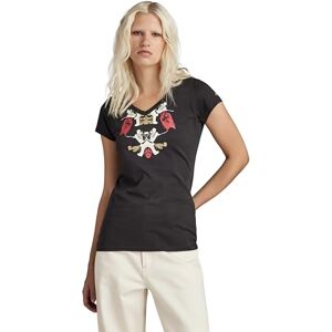 G-STAR Women's Look Book Graphic Slim V-Neck Top, Black (dk black D24671-4107-6484), M G-STAR Women's Look Book Graphic Slim V-Neck Top, Black (dk black D24671-4107-6484), M