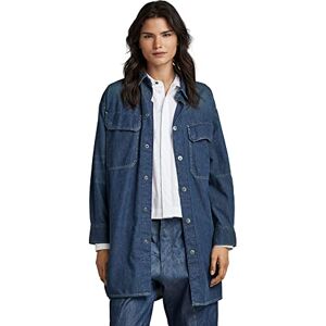 G-Star RAW G-Star Women's Oversized Flap Pocket Shirt Evergreen, Blue (antique faded scuba blue D22921-D306-D888), M G-Star RAW G-Star Women's Oversized Flap Pocket Shirt Evergreen, Blue (antique faded scuba blue D22921-D306-D888), M