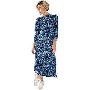 Joe Browns Women's High-Neck Vintage Frill Floral Jersey Midi Dress, Blue, 46 Petite Joe Browns Women's High-Neck Vintage Frill Floral Jersey Midi Dress, Blue, 46 Petite