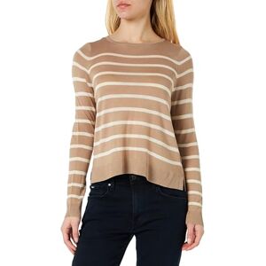 VERO MODA Women's Vmnova LS O-Neck Pullover Ga Noos, Silver Mink/Stripes: Birch, M VERO MODA Women's Vmnova LS O-Neck Pullover Ga Noos, Silver Mink/Stripes: Birch, M