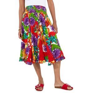 Joe Browns Women's Fashion Bright Floral Godet Panel Midi Skirt, Regular Fit, Red, UK 16 Joe Browns Women's Fashion Bright Floral Godet Panel Midi Skirt, Regular Fit, Red, UK 16