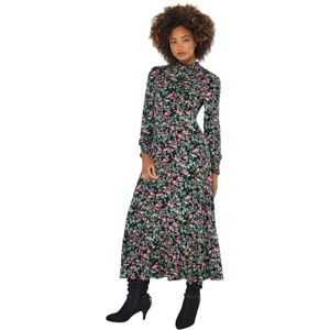 Joe Browns Women's High-Neck Vintage Frill Winter Floral Jersey Midi Dress, Petite, Black, UK 12 Joe Browns Women's High-Neck Vintage Frill Winter Floral Jersey Midi Dress, Petite, Black, UK 12