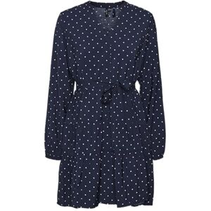 VERO MODA Women's Vmjosie Ls Short Dress WVN Ga Noos, Navy Blazer/AOP:sille Dot, L VERO MODA Women's Vmjosie Ls Short Dress WVN Ga Noos, Navy Blazer/AOP:sille Dot, L