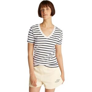 Tommy Hilfiger Women’s Short Sleeve T-Shirt New Slim Cody V-Neck, Multicolor (Breton Dark Night Navy STP), XXL Tommy Hilfiger Women’s Short Sleeve T-Shirt New Slim Cody V-Neck, Multicolor (Breton Dark Night Navy STP), XXL
