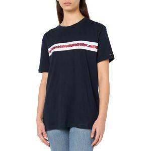 Tommy Hilfiger Women's Cn Ss Tee Logo Um0um01915 S/S T-Shirts, Blue (Desert Sky), L Tommy Hilfiger Women's Cn Ss Tee Logo Um0um01915 S/S T-Shirts, Blue (Desert Sky), L