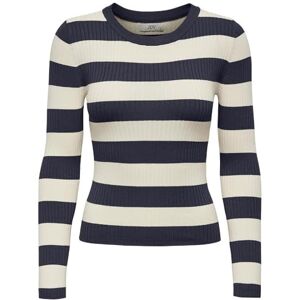 JDY Women's Plum L/S O-Neck Stripe Pull. KNT Noos Sweater, Blue, XXL JDY Women's Plum L/S O-Neck Stripe Pull. KNT Noos Sweater, Blue, XXL