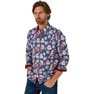 Joe Browns Mens Santa Novelty Printed Long Sleeve Shirt Regular Blue UK XL Joe Browns Mens Santa Novelty Printed Long Sleeve Shirt Regular Blue UK XL