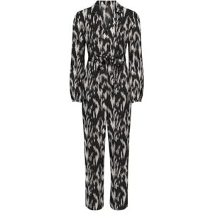 ONLY Women's Onlnova Life Elite L/S Zira Jumpsuit, Black/AOP:595 Lé téxt, M ONLY Women's Onlnova Life Elite L/S Zira Jumpsuit, Black/AOP:595 Lé téxt, M