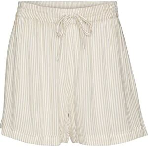 VERO MODA Women's Vmbumpy Shorts WVN Noos, Snow White/Stripes: Irish Cream, S VERO MODA Women's Vmbumpy Shorts WVN Noos, Snow White/Stripes: Irish Cream, S