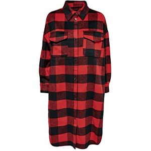 ONLY Women's ONLASHA L/S Long Check Shacket PNT Coat, Red Alert/Checks: Black, S (Pack of 4) ONLY Women's ONLASHA L/S Long Check Shacket PNT Coat, Red Alert/Checks: Black, S (Pack of 4)