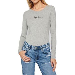 Pepe Jeans New Virginia Women's T-Shirt Slim Fit Long Sleeve Grey (Grey Marl), L Pepe Jeans New Virginia Women's T-Shirt Slim Fit Long Sleeve Grey (Grey Marl), L