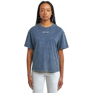 G-STAR Women's Washed G-Script R T Wmn T-Shirt, Blue (Mid Blue Double Dye D26241-2653-h364), L G-STAR Women's Washed G-Script R T Wmn T-Shirt, Blue (Mid Blue Double Dye D26241-2653-h364), L