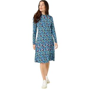 Joe Browns Women's Printed High-Neck Jersey Mini Dress, Regular, Blue, UK 8 Joe Browns Women's Printed High-Neck Jersey Mini Dress, Regular, Blue, UK 8